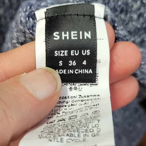 Shein Blue Open-Front Long Sweater Small Size 4 - Picture 3 of 3